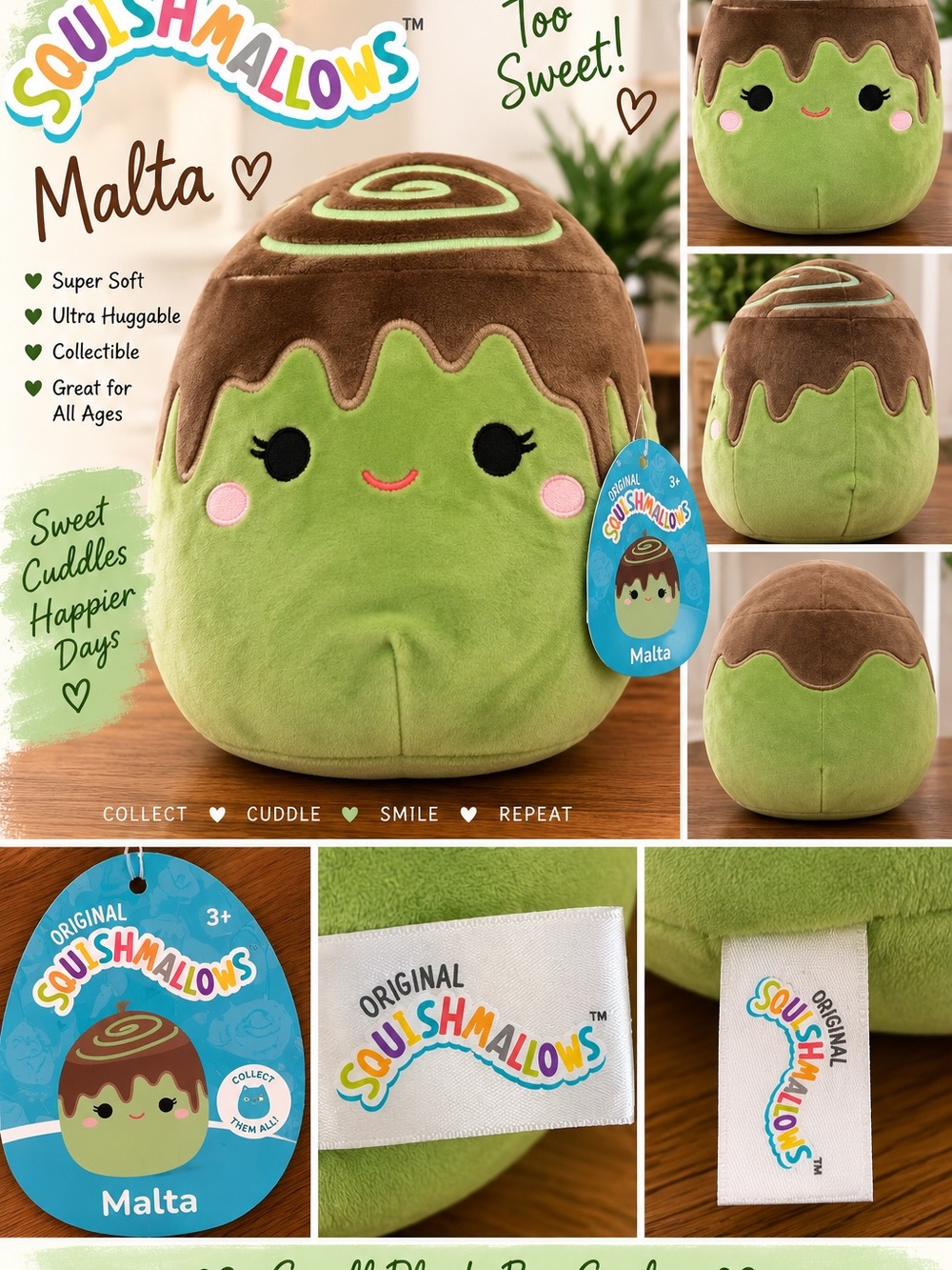 Squishmallows ~Malta matcha cinnamon role